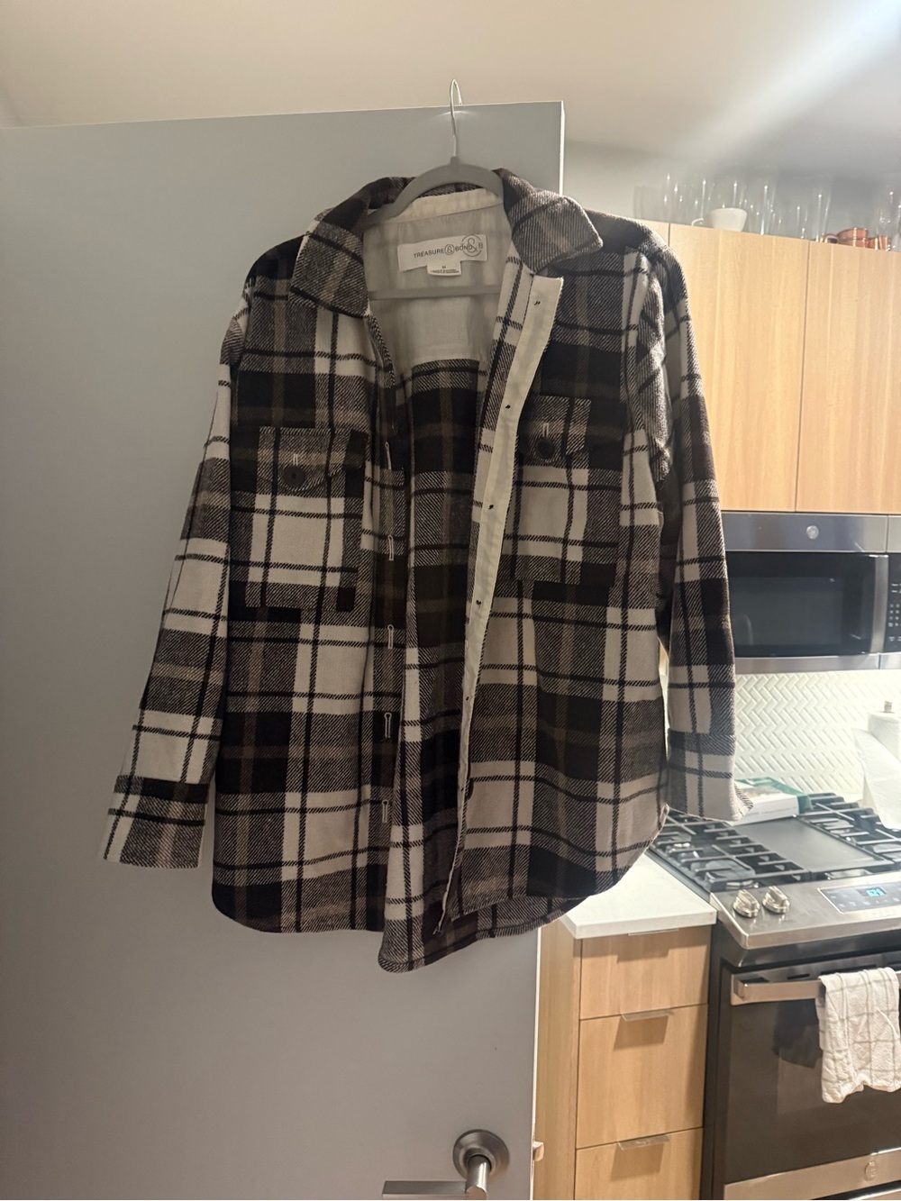 Treasure & Bond Plaid Oversized Shacket Jacket โ Size M